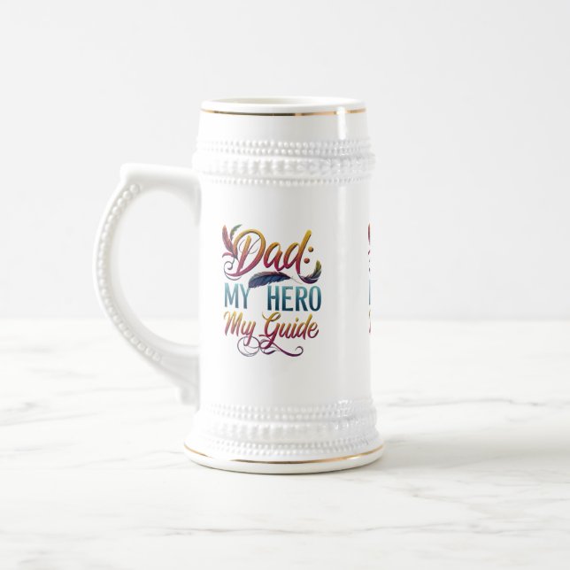 Chope À Bière Papa : Mon héros, mon guide - Stein 22 oz (Gauche)