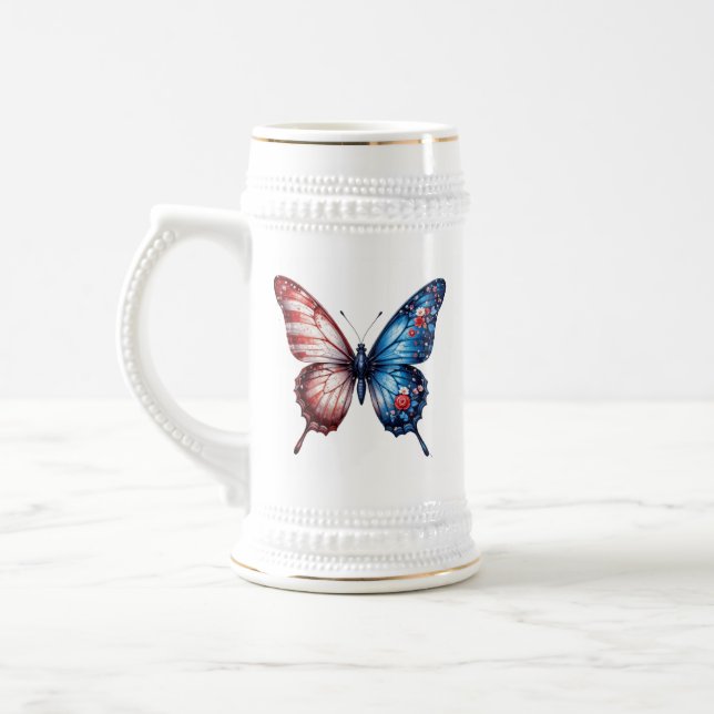 Chope À Bière Papillon du drapeau américain (Gauche)