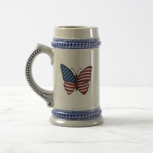 Chope À Bière Papillon USA - Numéro de drapeau 62614