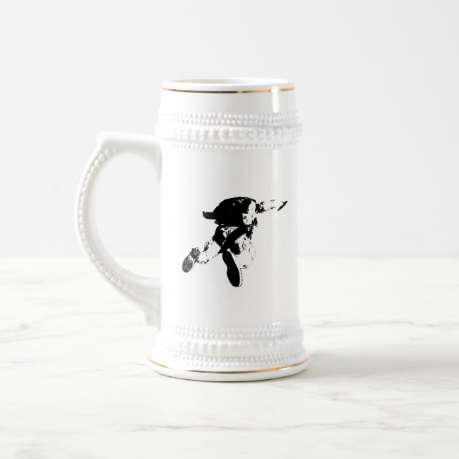 Chope À Bière Parachutisme noir et blanc (Gauche)