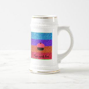 Chope À Bière Parties scintillantes roses d'arc-en-ciel de petit