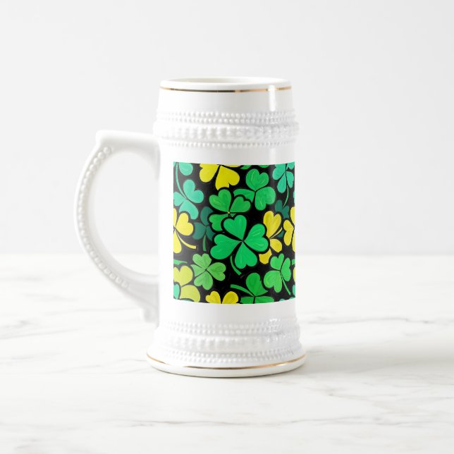 Chope À Bière Pattern St. Patrick's Day Clovers (Gauche)