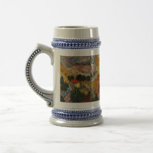 Chope À Bière Paysage de Van Gogh avec une maison et un laboureu