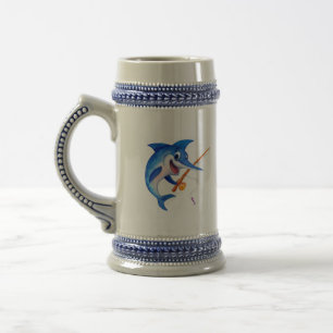 Chope À Bière Pêche drôle au marlin bleu