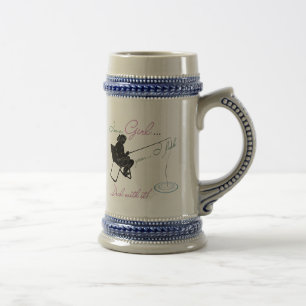Chope À Bière Pêche fille traite avec elle Pêche