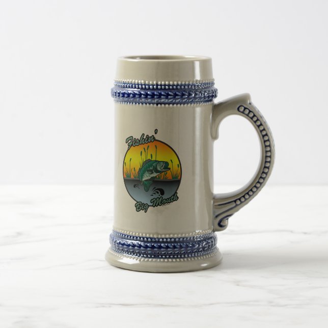 Chope À Bière Pêche Grosse Bouche Chemises de pêche (Droite)