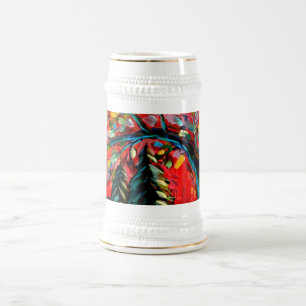 Chope À Bière Peinture d'arbre et de rivière colorée