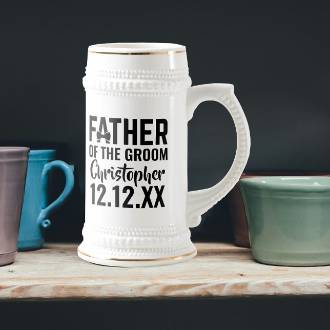 Chope À Bière Père de la chambre ou de la Mariage mariée Bière S (Perfect gift for the Father of the Groom or  Bride. Just add their name and your wedding date)