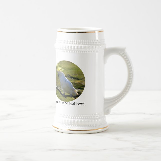 Chope À Bière Perroquet de Cockatoo jaune et blanc (Droite)