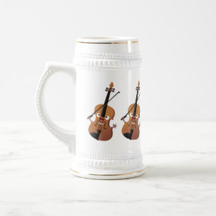 Chope À Bière Personnage de dessin animé musical au violon drôle