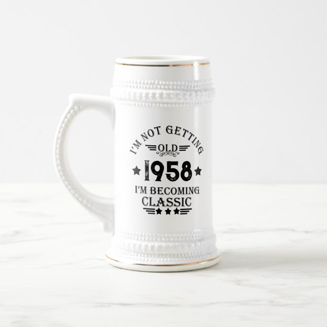 Chope À Bière Personnalisé soixante-cinq vintage 65e anniversair (Gauche)