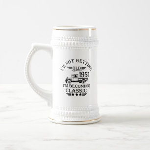 Chope À Bière Personnalisé soixante-cinq vintage 65e anniversair