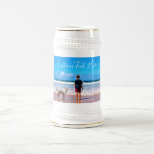 Chope À Bière Personnalisé votre photo Bière Stein et texte pers