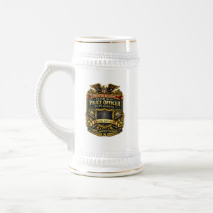 Chope à bière personnalisée d'agent de police de L