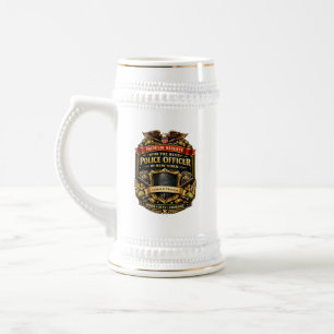 Chope à bière personnalisée pour un policier de Ne