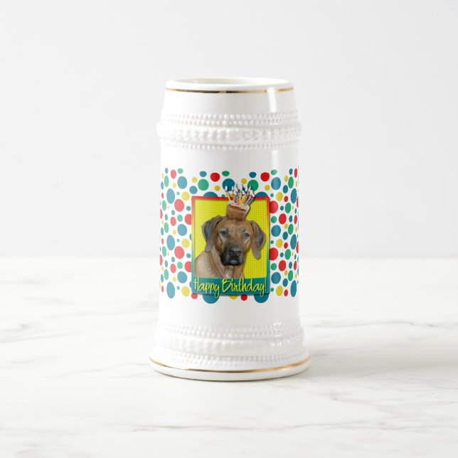 Chope À Bière Petit gâteau d'anniversaire - Rhodesian Ridgeback (Centre)