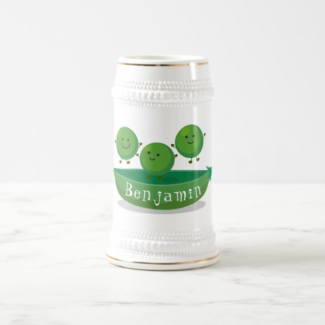 Chope À Bière Petits pois sauteurs en pod dessin animé illustrat (Centre)