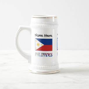 Chope À Bière Philippines et drapeau philippin personnalisés 