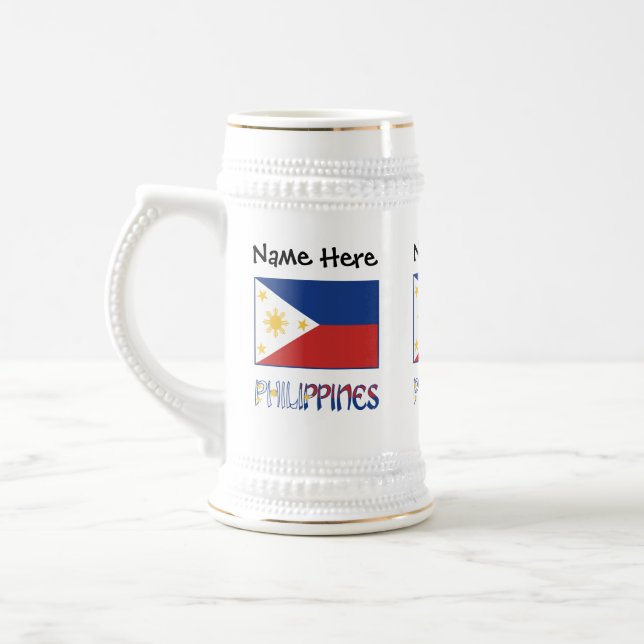 Chope À Bière Philippines et drapeau philippin personnalisés  (Gauche)