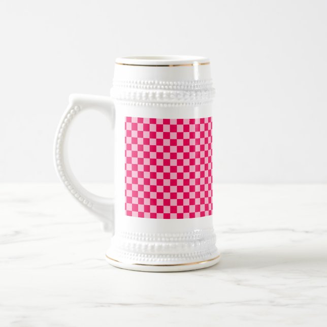 Chope À Bière Pink Combination Classic Checkerboard par STaylor (Gauche)