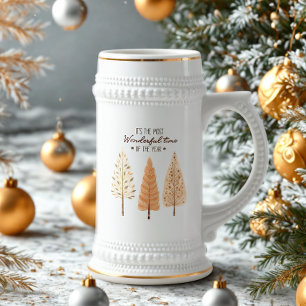 Chope À Bière Pins scandinaves Verre de bière de Noël