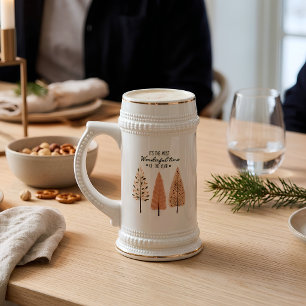 Chope À Bière Pins scandinaves Verre de bière de Noël