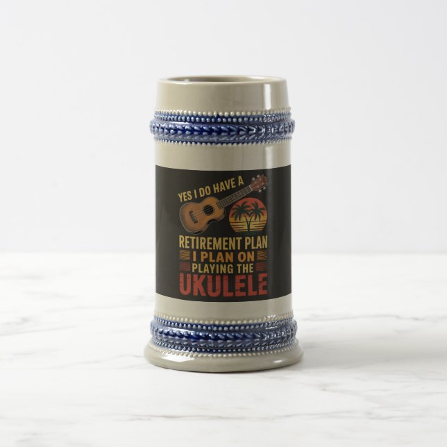 Chope À Bière Plan de retraite Ukulele Drôle (Centre)