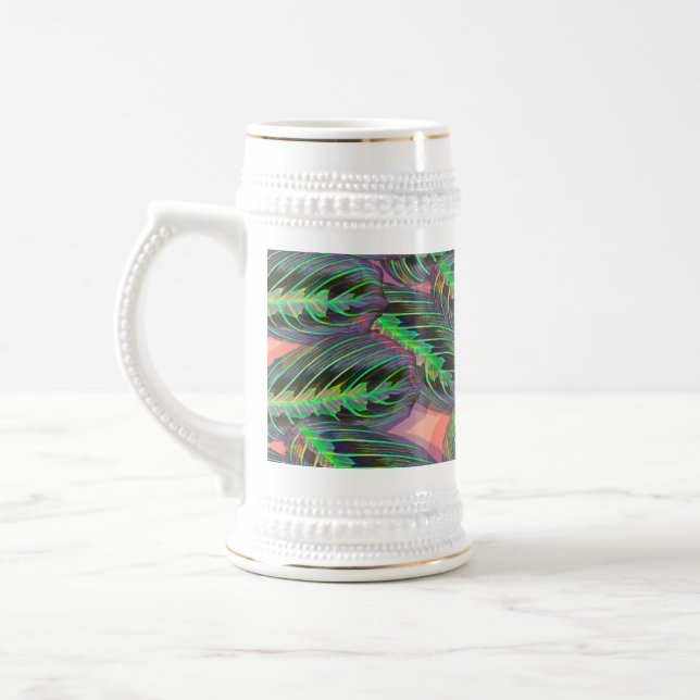 Chope À Bière Plantes Calathea Feuillage Motif Feuille (Gauche)