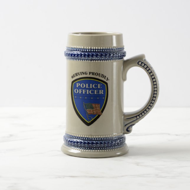 Chope À Bière Police servant fièrement (Droite)