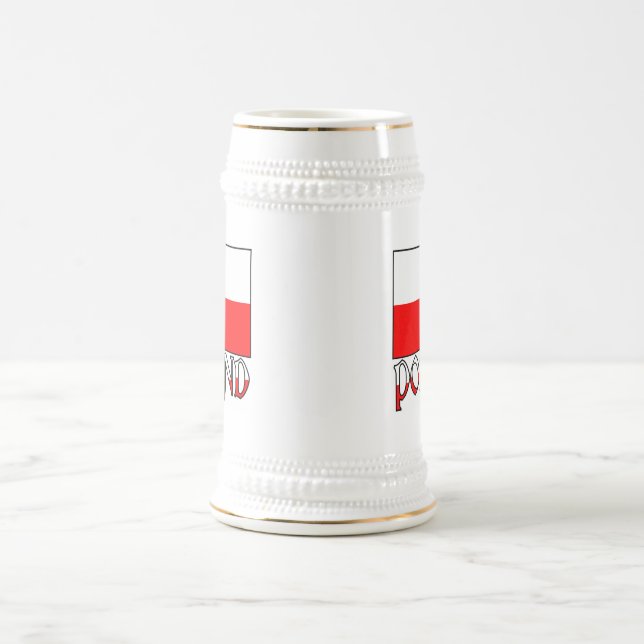 Chope À Bière Pologne Drapeau et nom (Centre)