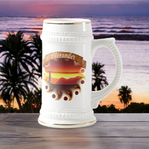 Chope À Bière Pont de la baie de San Francisco Coucher de soleil