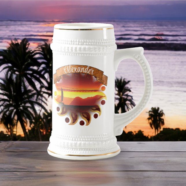 Chope À Bière Pont de la baie de San Francisco Coucher de soleil (Créateur téléchargé)