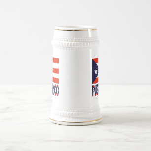 Chope À Bière Porto Rico et drapeau portoricain