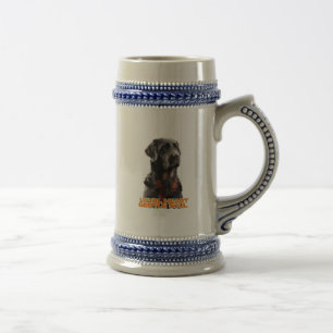 Chope À Bière Portrait de chien noir élégant - Art réaliste pour