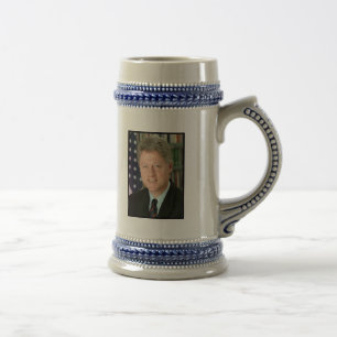 Chope À Bière Portrait présidentiel de Bill Clinton