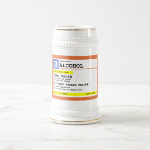 Chope À Bière Prescription personnalisée Alcool humoristique