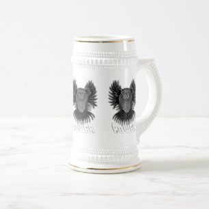 Chope À Bière Puissance noir et blanc