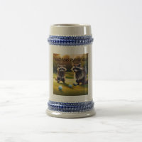 Raccoons Jouer Golf Stein