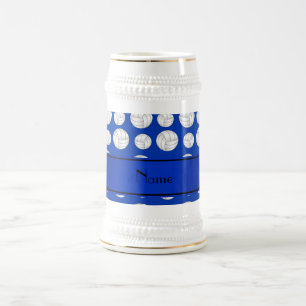 Chope À Bière Rayure bleue de volleyballs bleus nommés faits su