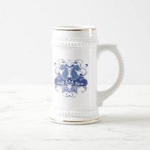 Chope À Bière Renaissance Médiévale Lions Vintage
