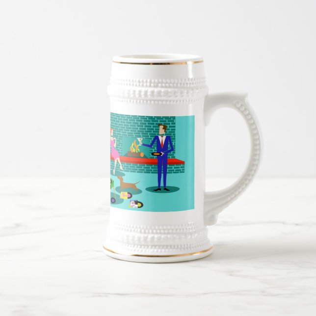 Chope À Bière Rétro coupé avec le chien Stein (Droite)