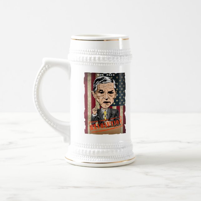 CHOPE À BIÈRE RON PAUL BIÈRE STEIN DE 2012 RÉVOLUTIONS (Gauche)