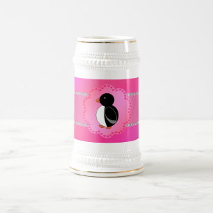 Chope À Bière Rose de fantaisie de pingouin