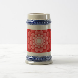 Chope À Bière Rouge Floral Mandala-58566