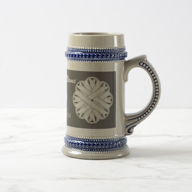 Chope À Bière Ruban de fleurs blanches par Kenneth Yoncich Modèl (Droite)
