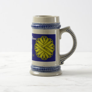 Chope À Bière Ruban de fleurs jaunes Tmpl par Kenneth Yoncich