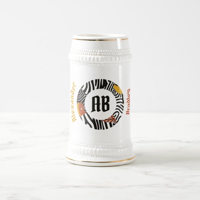 Chope À Bière Safari Abstrait africain Stein (Centre)