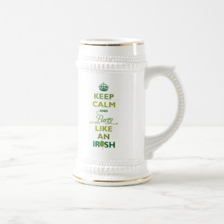 Chope À Bière SAINT PATRICK Reste Calme Et Fête Comme Un Irlanda