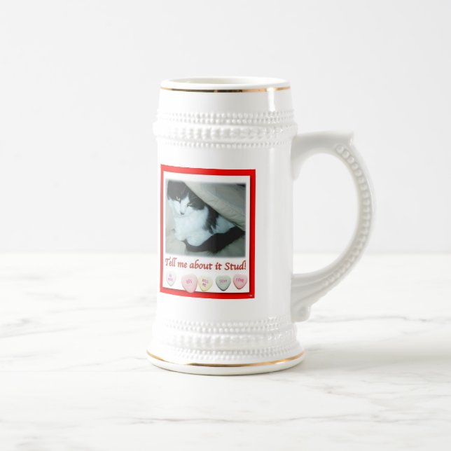 Chope À Bière Saint Valentin Chat noir et blanc (Droite)