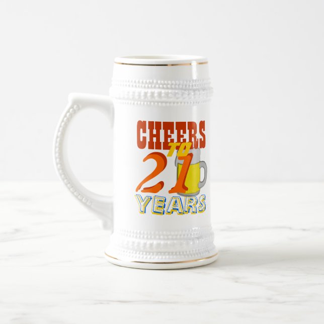 Chope À Bière Salutations À 21 Anniversaire Bière Stein (Gauche)